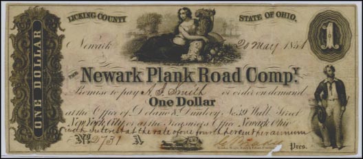 Newark Plank Road Co, Ohio MAIN