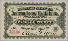 United States International Exhibition Package Ticket, Philadelphia, Pennsylvania MAIN