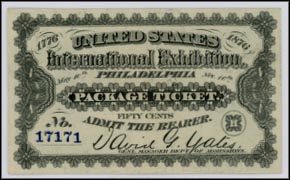 United States International Exhibition Package Ticket, Philadelphia, Pennsylvania MAIN