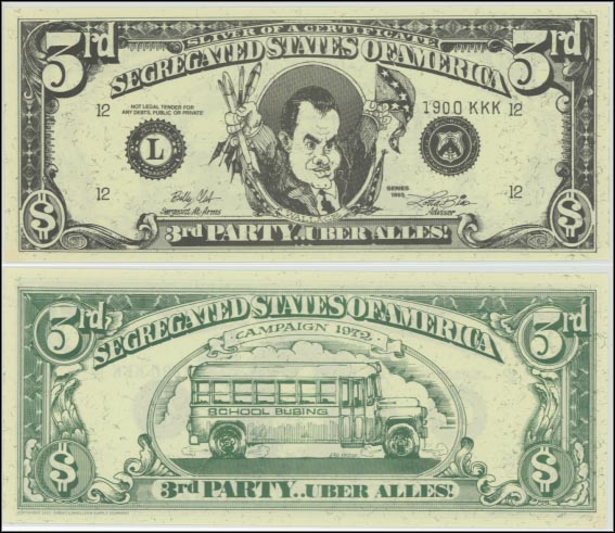 George Wallace Political Satire Note, United States MAIN