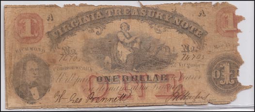 Virginia Treasury Note, Richmond, Virginia MAIN