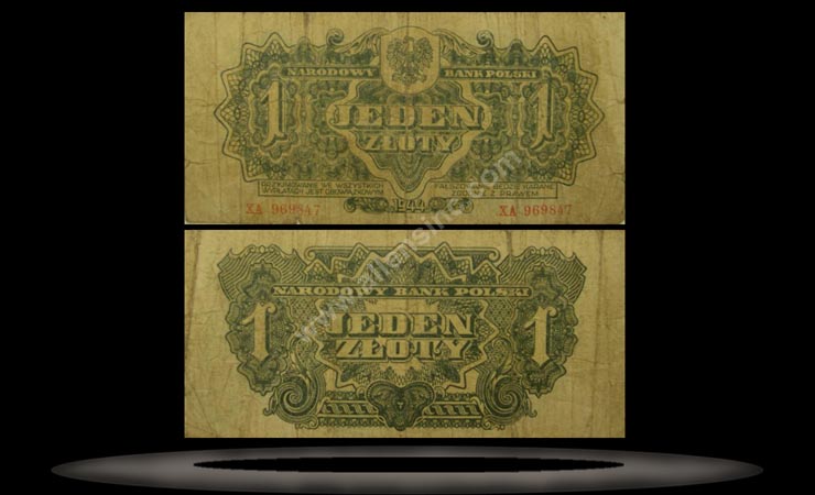 Poland Banknote, 1 Zloty, 1944, P#105a MAIN