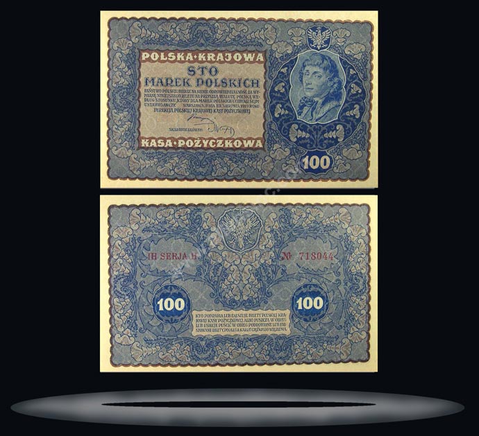 Poland Banknote, 100 Marek, 23.8.1919, P#27 MAIN