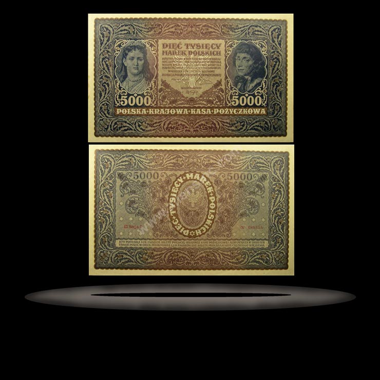 Poland Banknote, 5000 Marek, 7.2.1920, P#31 MAIN