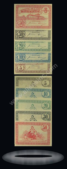 Arcos de Valdevez, Hospital de S. Jose, Portugal Banknote, 5 ,10,20,30,50 Centavos, P#1 MAIN