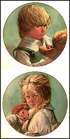 Teddy / Terry - set of 2 Collector Plate by Sue Etem MAIN
