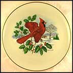 Cardinal and Holly Collector Plate MAIN