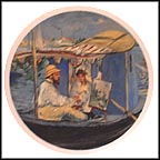 Monet Painting in His Floating Studio by Manet Collector Plate by Edouard Manet MAIN