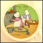 Friday - Sweeping Day Collector Plate by Charlotte Gutshall MAIN