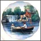 Boating At The Mill Collector Plate by Rosemary Calder MAIN