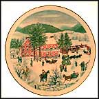 The Old Checkard House In Winter Collector Plate by Grandma Moses MAIN