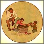 Washing Our Dog Collector Plate by Norman Rockwell MAIN