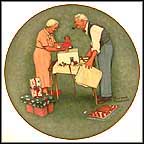 Wrapping Christmas Presents Collector Plate by Norman Rockwell MAIN