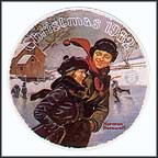 Christmas Courtship Collector Plate by Norman Rockwell MAIN