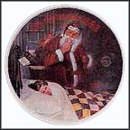 Deer Santy Claus Collector Plate by Norman Rockwell MAIN