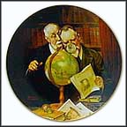 New Found Worlds Collector Plate by Norman Rockwell MAIN