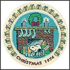 Christmas Eve At The Fireplace Collector Plate by Charles Schulz MAIN