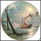 Moonlight Over The Mississippi - artist signed Collector Plate by John Stobart MAIN