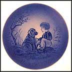 Boy With Dog Collector Plate by Mads Stage MAIN