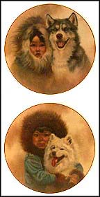 Siberian Love / Snow Pals - set of 2 Collector Plate by Gregory Perillo MAIN