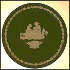 The Sewing Lesson - Green Jasper Collector Plate MAIN