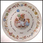 Party Time In Oakapple Wood Collector Plate by Jenny Partridge MAIN