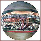 Santa Cruz Beach Boardwalk Carousel - artist signed Collector Plate by Lee Hartman MAIN