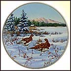 Season's End: Willow Ptarmigan Collector Plate by Darrell Bush MAIN