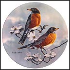 Robins With A Dogwood In Bloom Collector Plate by Russell Cobane MAIN