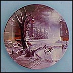 Moonlight Skaters Collector Plate by H. T. Becker MAIN