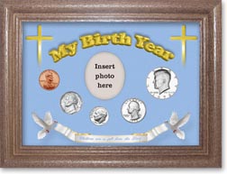1978 'Children are a Gift from the Lord' My Birth Year Coin Gift Set with a blue background and dark oak frame THUMBNAIL