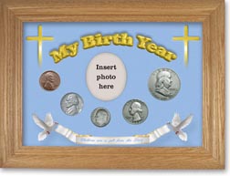 1953 'Children are a Gift from the Lord' My Birth Year Coin Gift Set with a blue background and wheat frame THUMBNAIL