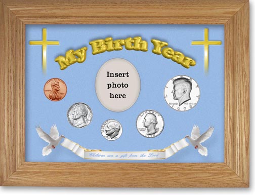 1978 'Children are a Gift from the Lord' My Birth Year Coin Gift Set with a blue background and wheat frame MAIN