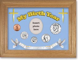 1981 'Children are a Gift from the Lord' My Birth Year Coin Gift Set with a blue background and wheat frame THUMBNAIL