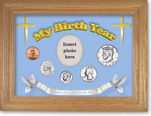 1989 'Children are a Gift from the Lord' My Birth Year Coin Gift Set with a blue background and wheat frame MAIN