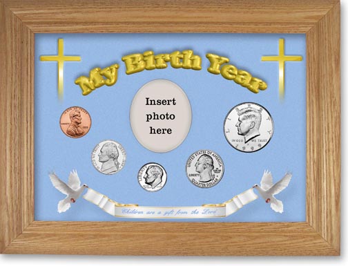 1999 'Children are a Gift from the Lord' My Birth Year Coin Gift Set with a blue background and wheat frame MAIN