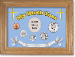 2004 'Children are a Gift from the Lord' My Birth Year Coin Gift Set with a blue background and wheat frame THUMBNAIL