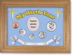 2008 'Children are a Gift from the Lord' My Birth Year Coin Gift Set with a blue background and wheat frame THUMBNAIL