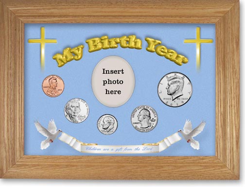 2019 'Children are a Gift from the Lord' My Birth Year Coin Gift Set with a blue background and wheat frame MAIN
