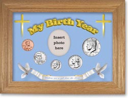 2021 'Children are a Gift from the Lord' My Birth Year Coin Gift Set with a blue background and wheat frame THUMBNAIL