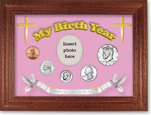 1994 'Children are a Gift from the Lord' My Birth Year Coin Gift Set with a pink background and cherry frame MAIN