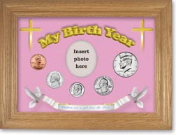 2004 'Children are a Gift from the Lord' My Birth Year Coin Gift Set with a pink background and wheat frame THUMBNAIL