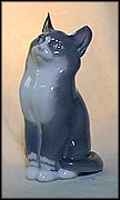 Cat, Plain Grey, Royal Copenhagen Figurine #1803 MAIN