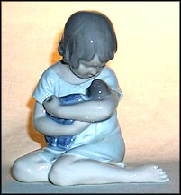 Girl With Doll, Royal Copenhagen Figurine #1938 MAIN