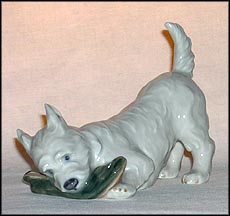 Dog With Slipper, Royal Copenhagen Figurine #3476 MAIN