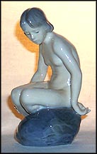 Girl On Stone, Royal Copenhagen Figurine #4027 MAIN