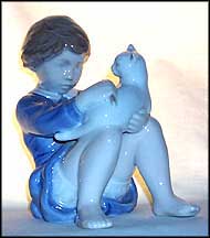 Girl With Cat, Royal Copenhagen Figurine #4631 MAIN