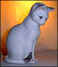 White Cat Sitting, Royal Copenhagen Figurine #499 MAIN