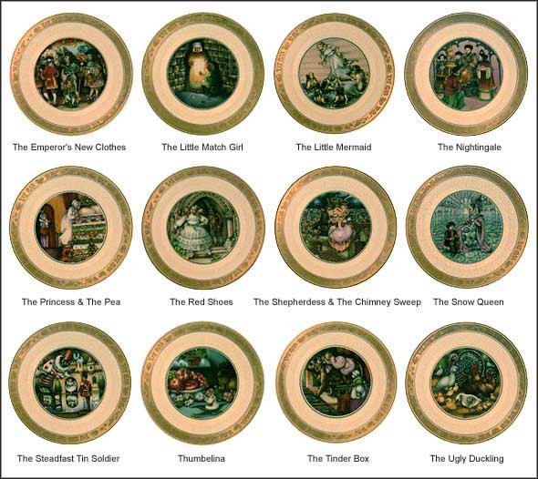 Hans Christian Andersen - Set of 12 By Pauline Ellison Collector Plate by Sven Vestergaard MAIN