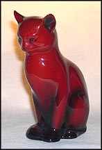 Cat, seated - Flambe' MAIN